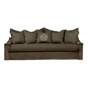 Curations Limited Brown Linen Leuven Sofa