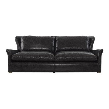 Curations Limited Winslow Slate Leather & Wool Sofa