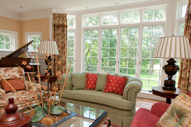 Elegant living room photo in Boston