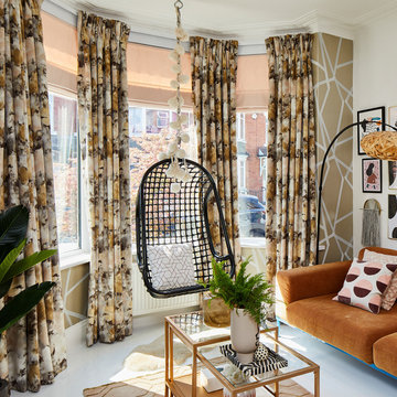 Curtains and Roman blinds- Aurora Ember Curtains & Tetbury Blush roman blinds