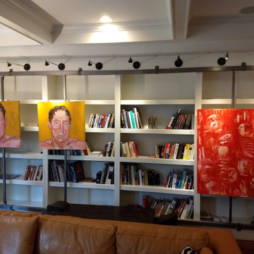 Custom Bookshelves with Art Display