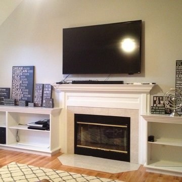 Custom Built in Bookcases and Fireplace Mantles