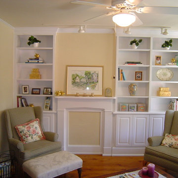 Custom Built-in Bookcases with Faux Fireplace