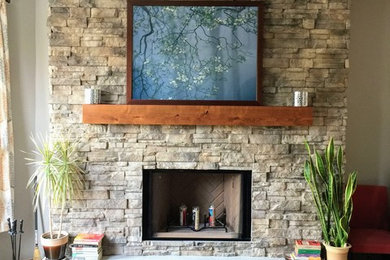 Custom Built Stone Fireplace in Chicago