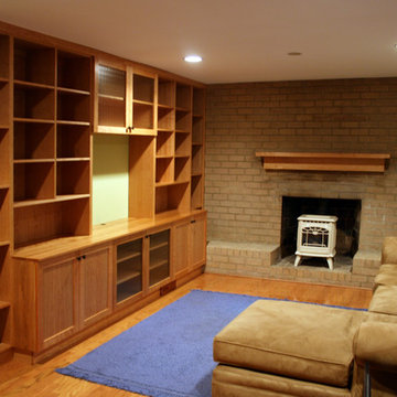 Custom Cherry Cabinets and Shelving Unit