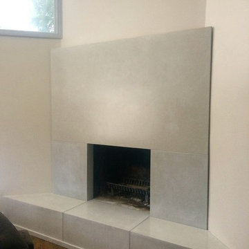Custom Concrete Fireplace