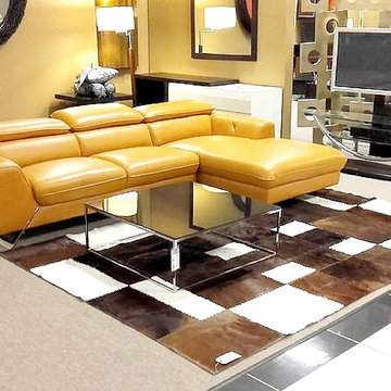 Custom Cowhide Patchwork Rug / Genuine Hair-on-Hide / Hand Stitched in Europe