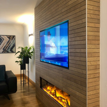 Custom Created Fireplace Media Wall.