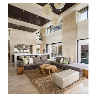 Custom Design - Great Room - New American Home 2013 - Contemporary - Living Room - Las Vegas - by Blue Heron | Houzz