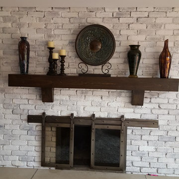 custom fireplace mantel with corbels