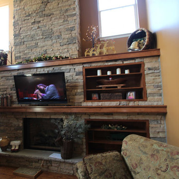 Custom interior fireplace and entertainment center
