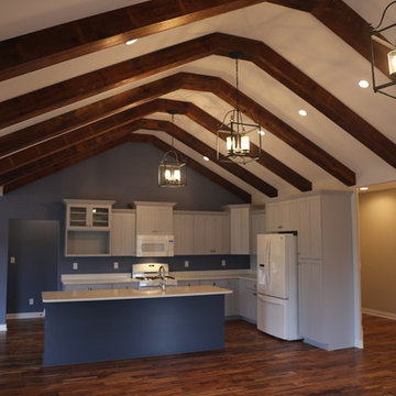 Custom Kitchen with Reclaimed Wood Beams