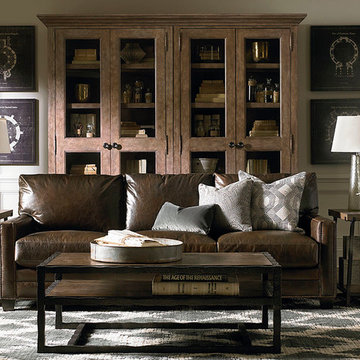 Custom Leather Ladson Great Room Sofa by Bassett Furniture