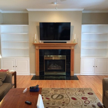 Custom Maple Cabinet and Bookcase Wall System