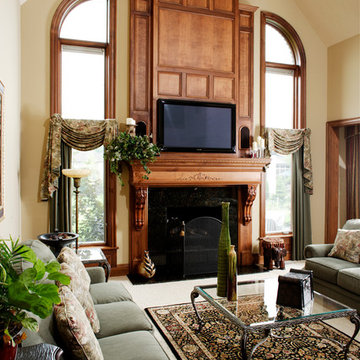 Custom Poplar Stained Fireplace Mantel