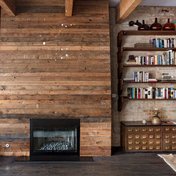 Custom Reclaimed Wood Fireplace
