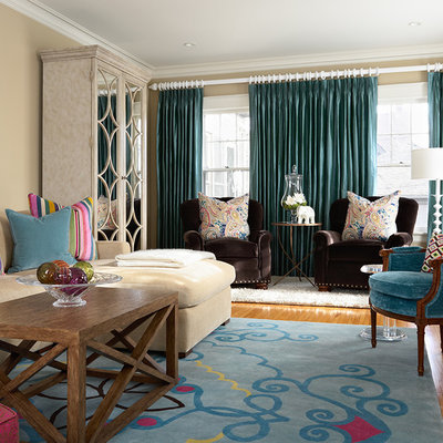 Example of a trendy enclosed living room design in Minneapolis with beige walls