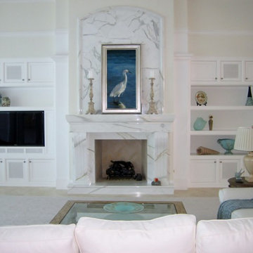Custom White Living Room Built-Ins