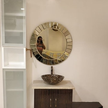 Customised Bronze coloured mirror for wash basin
