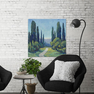 "Cypress Path I" Painting Print on Wrapped Canvas
