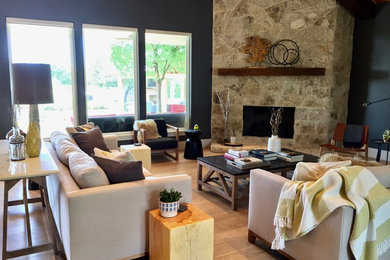 Design ideas for a rustic living room in Dallas.