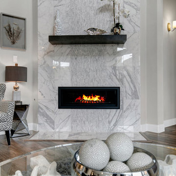 Dallas, Texas | Arbors at Willow Bay - Classic Dartmouth Living Room Fireplace