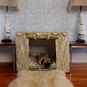 Damask Dog Beds and Crate Covers