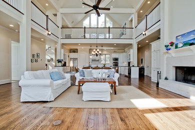 Example of a beach style living room design in Dallas