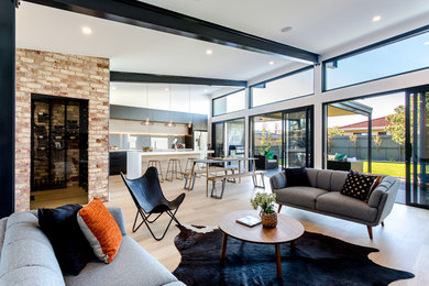 Photo of a contemporary living room in Adelaide.