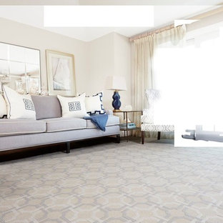 75+ Wohnzimmer mit beiger Wandfarbe und buntem Boden Ideen & Bilder