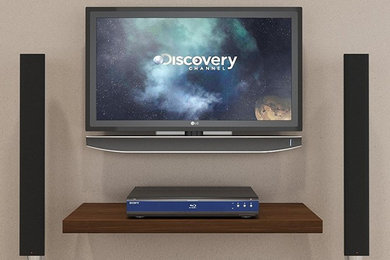 DecorNation Eryx Set Top Box TV/DVD Player Shelf (30IN) - Rich Walnut