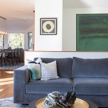 Deep Blue and Green Jewel Tone Living Room