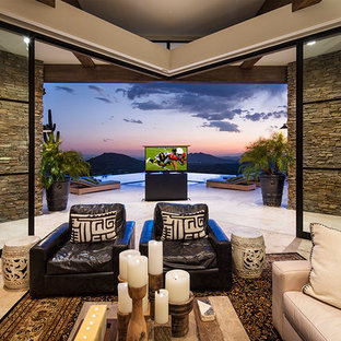 Example of a tuscan living room design in Phoenix