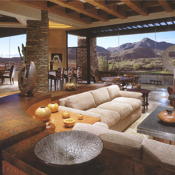 Desert Mountain Warm Contemporary: Living Room