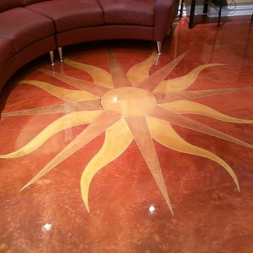 Designer Epoxy Sunburst Floor