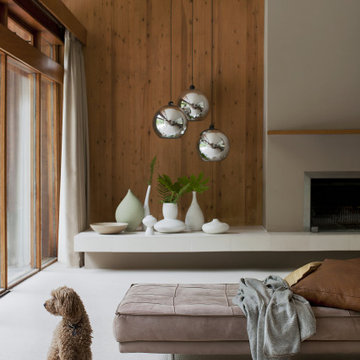 Designer Pinstripe Carpet In Modern Living Room