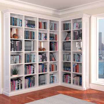 Docklands white corner bookcase