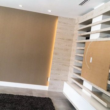 Doral, FL - Private residence - Custom ceiling, walls and shelving wrap.