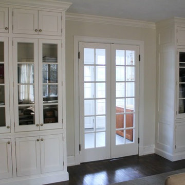 Double French Doors And Matching Built-Ins