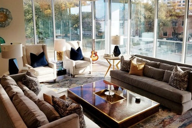 Living room - contemporary living room idea in Little Rock