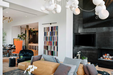 Living room - contemporary living room idea in Austin