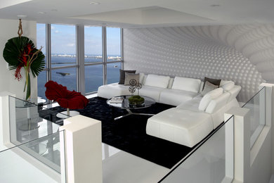 Design ideas for a contemporary living room in Miami.