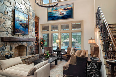 Mountain style living room photo in Miami