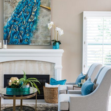 Dreamy Blue & Taupe Living Room