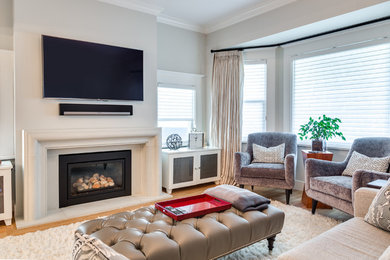 Example of a trendy living room design in Vancouver