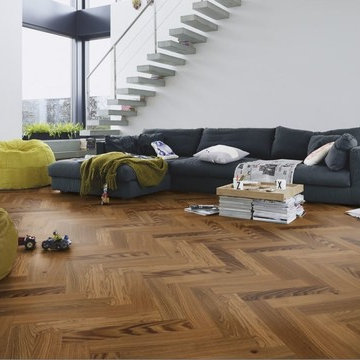 Duplex apartment - engineered oak herringbone floor