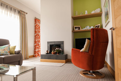 Design ideas for a contemporary living room in Belfast.