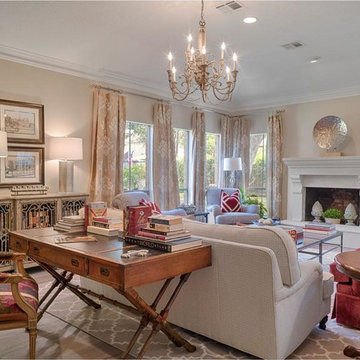 Eclectic comfort bathed in natural light.
