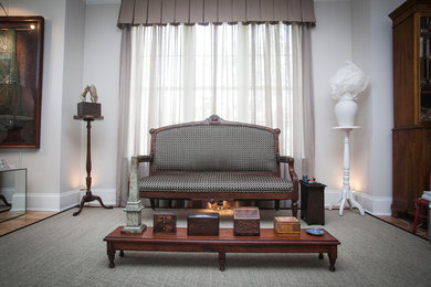 Elegant living room photo in Charlotte