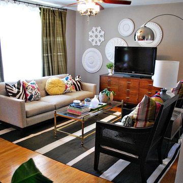 Eclectic Living Room with Pops of Color
